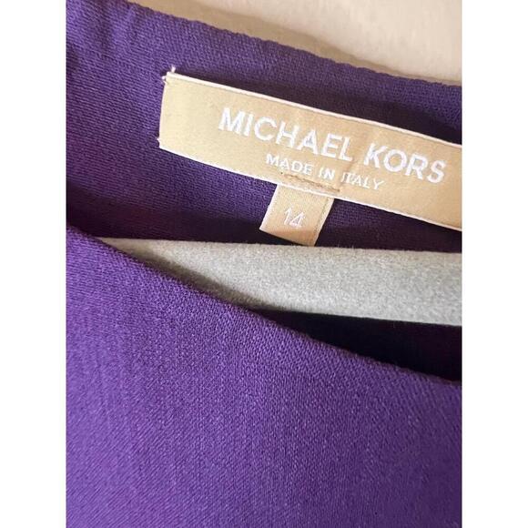 Michael Kors Purple Long Sleeve Sheath Dress Crew Neck Size 14 - Picture 2 of 10